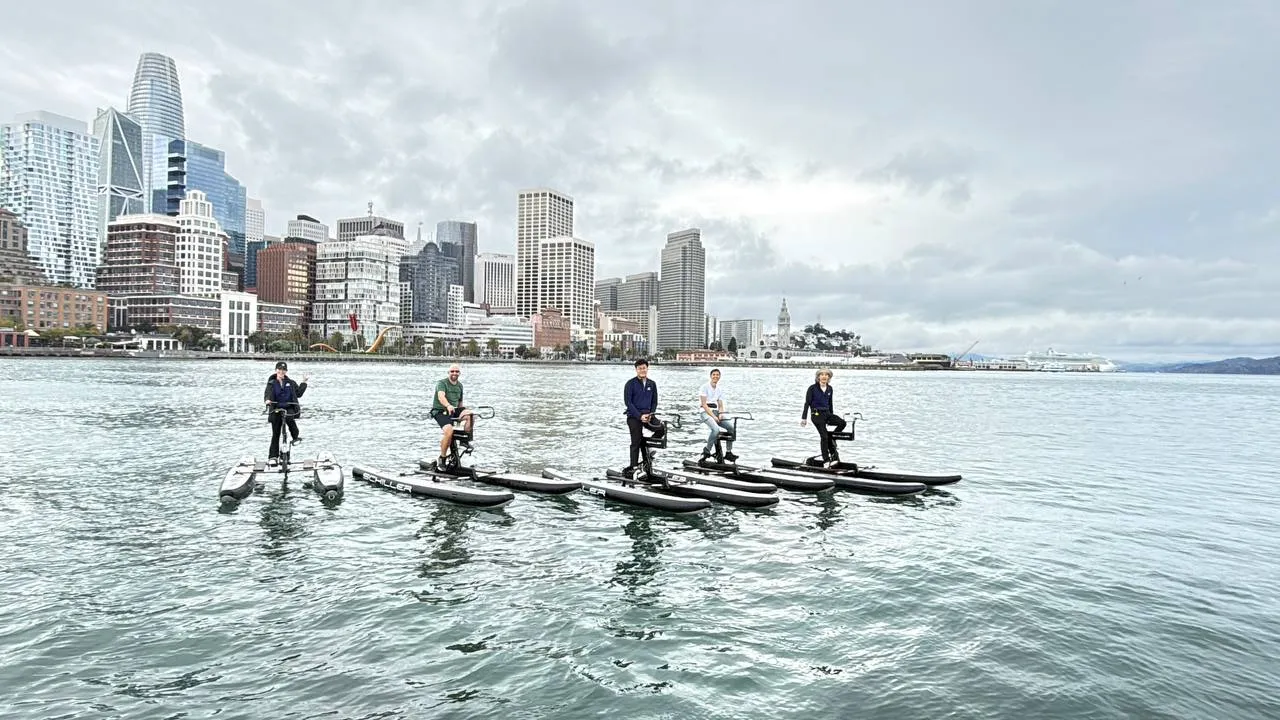 waterbikes with team
